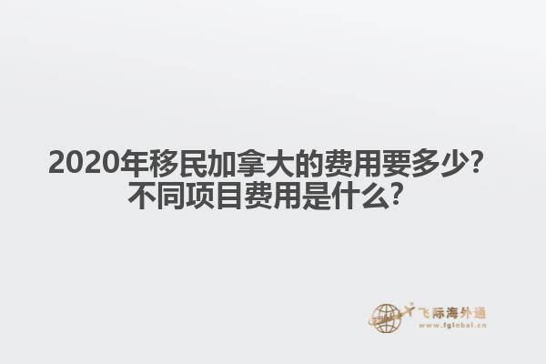 2020年移民加拿大的費用要多少？不同項目費用是什么？