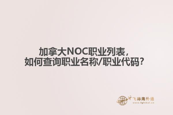 加拿大NOC職業(yè)列表，如何查詢職業(yè)名稱/職業(yè)代碼？