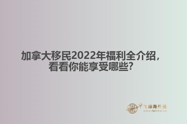 加拿大移民2022年福利全介紹，看看你能享受哪些？