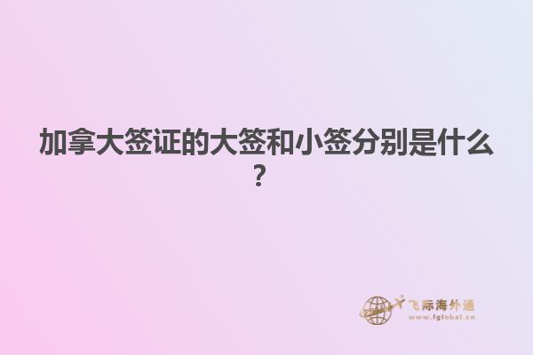 加拿大簽證的大簽和小簽分別是什么？