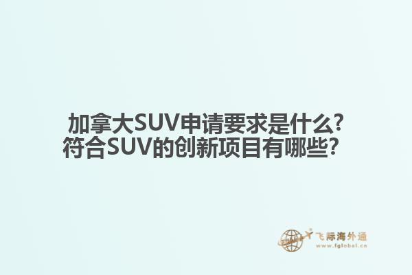 加拿大SUV申請(qǐng)要求是什么?符合SUV的創(chuàng)新項(xiàng)目有哪些？