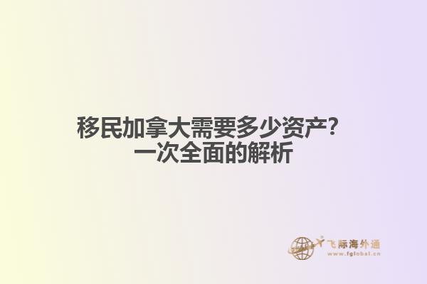 移民加拿大需要多少資產(chǎn)？一次全面的解析