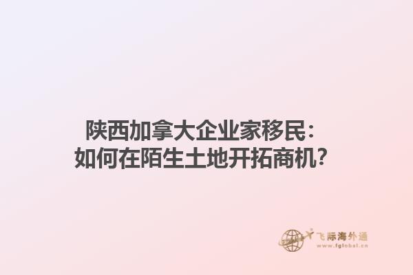 陜西加拿大企業(yè)家移民：如何在陌生土地開(kāi)拓商機(jī)？